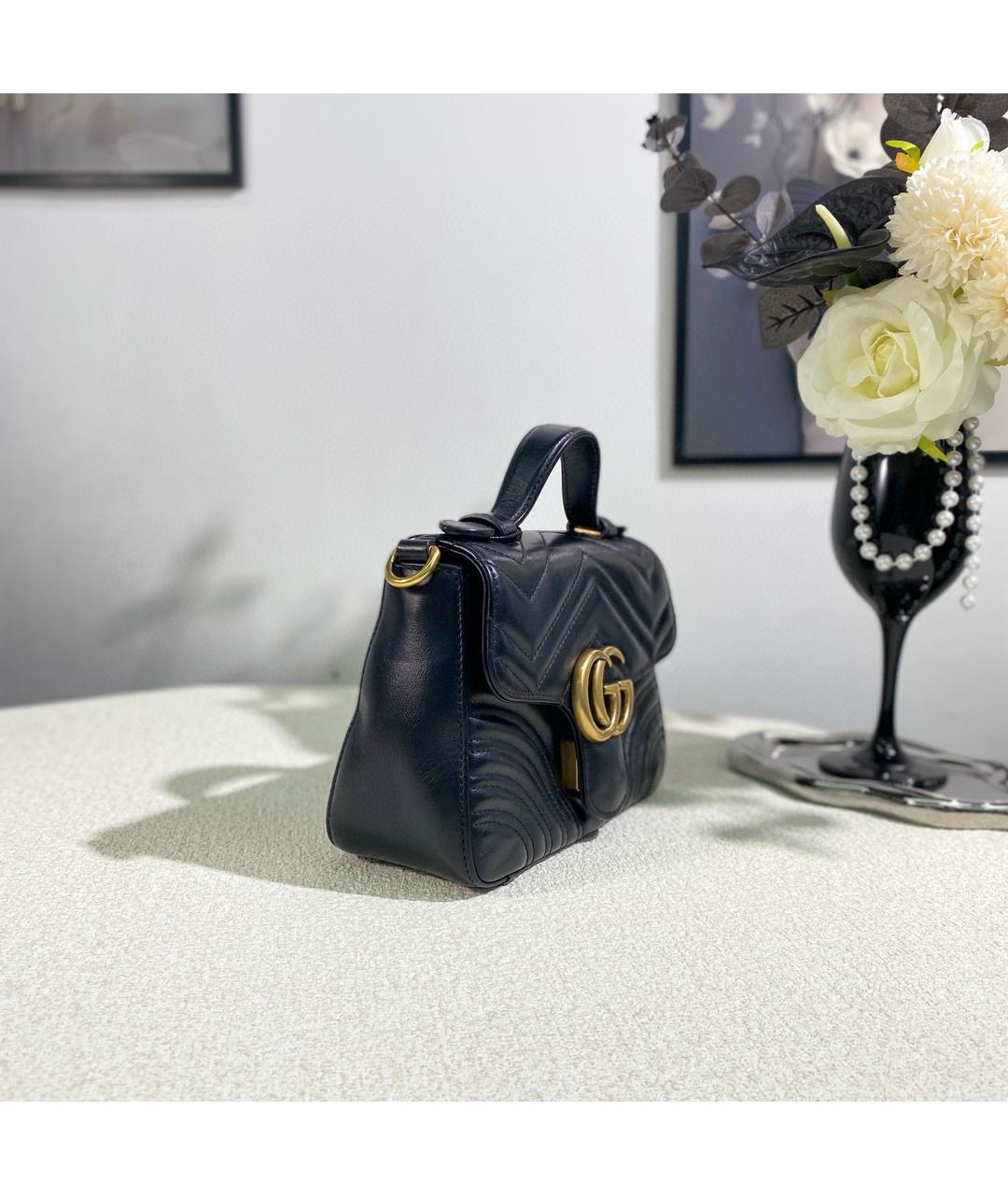 GUCCI Черная кожаная сумка через плечо, фото 4