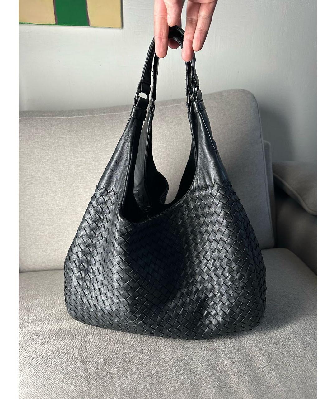 BOTTEGA VENETA Черная кожаная сумка через плечо, фото 3