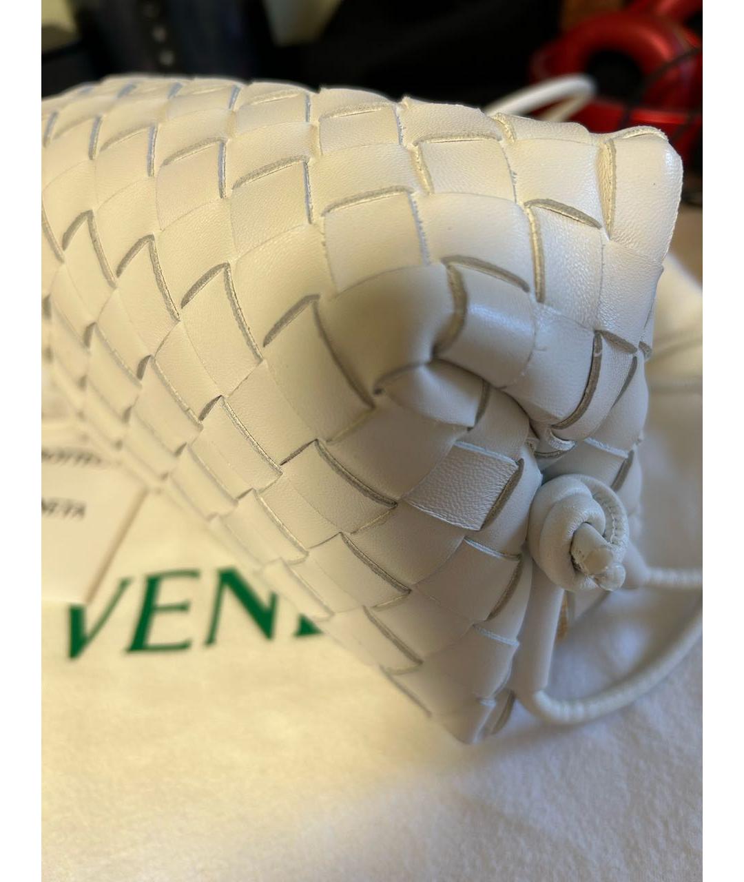 BOTTEGA VENETA Белая кожаная сумка через плечо, фото 5