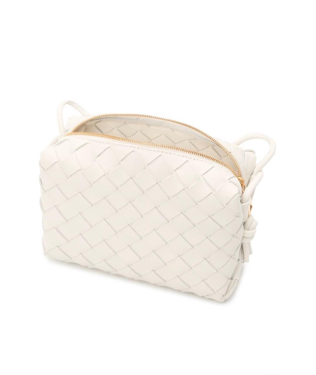 BOTTEGA VENETA Белая кожаная сумка через плечо, фото 2