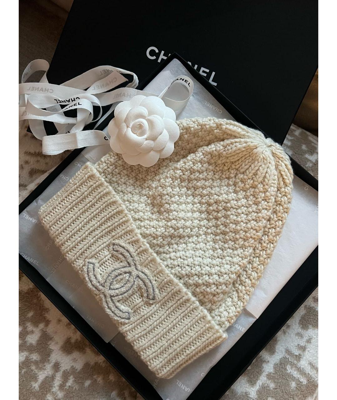 CHANEL Бежевая кашемировая шапка, фото 4