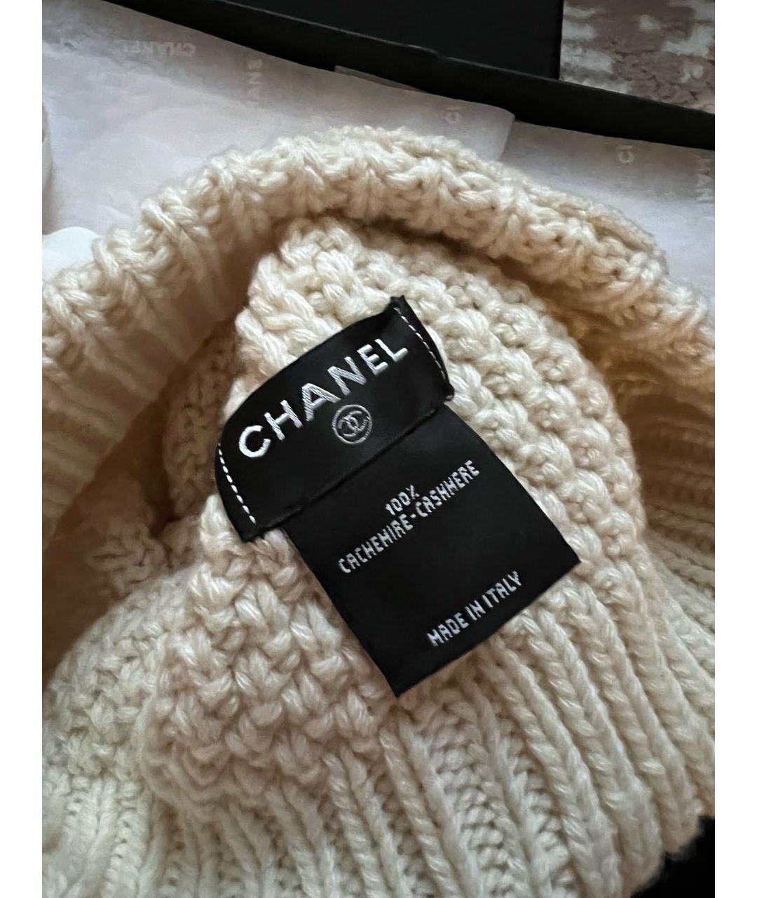 CHANEL Бежевая кашемировая шапка, фото 3