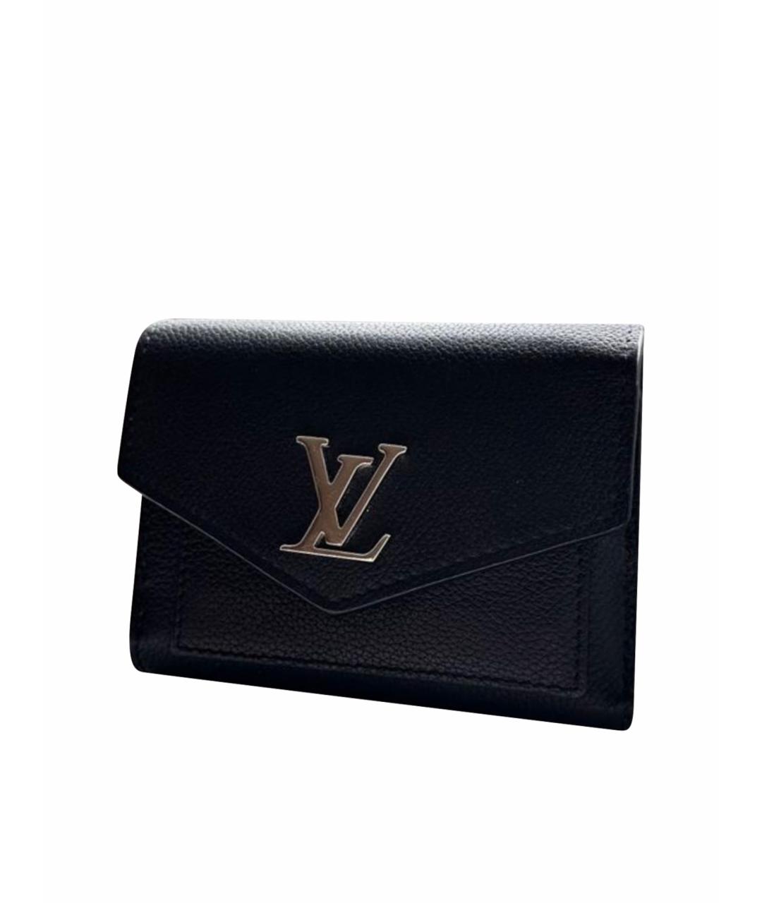 LOUIS VUITTON Черный кожаный кошелек, фото 1