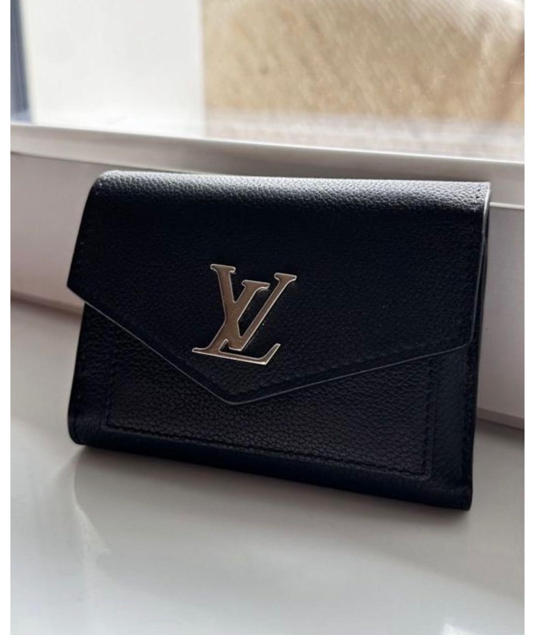 LOUIS VUITTON Черный кожаный кошелек, фото 5