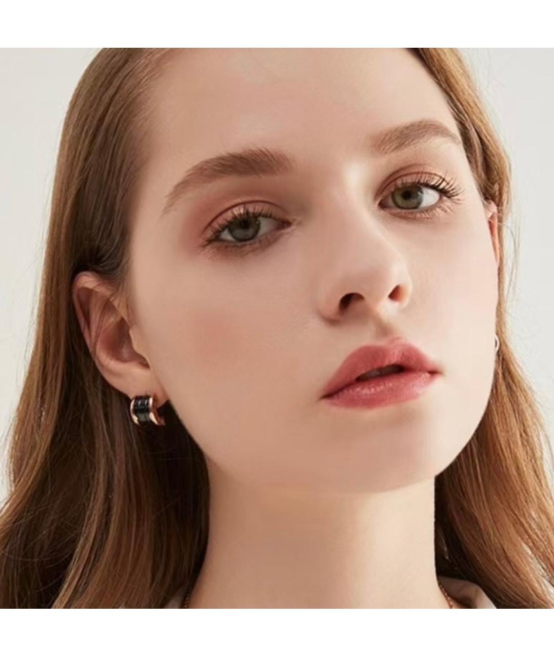 BVLGARI Черные серьги из розового золота, фото 6