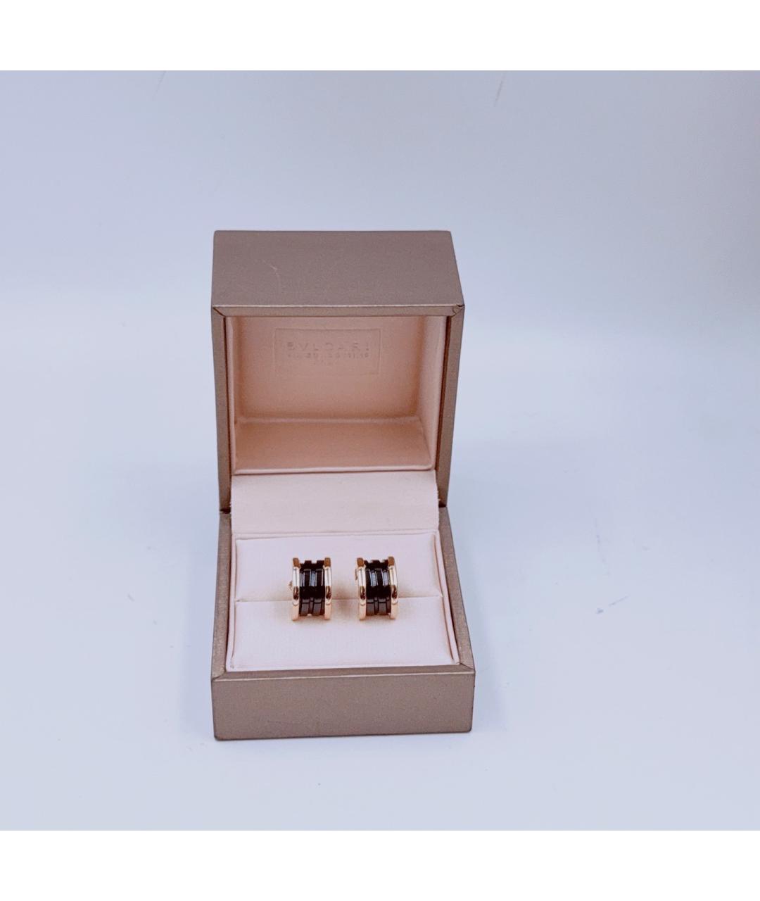BVLGARI Черные серьги из розового золота, фото 7