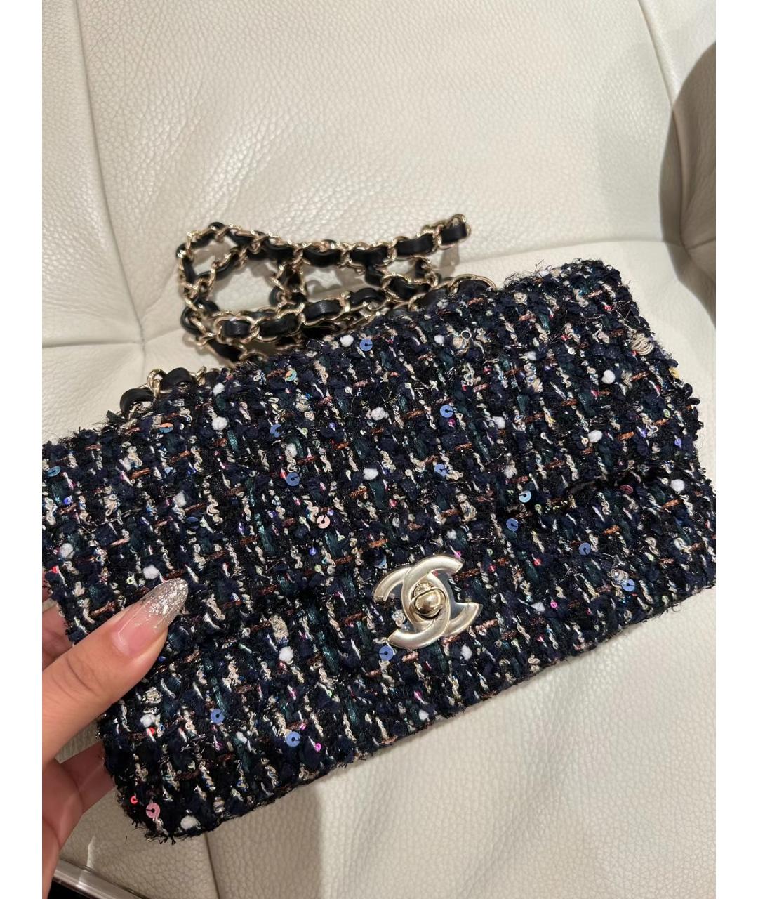 CHANEL Черная твидовая сумка через плечо, фото 2