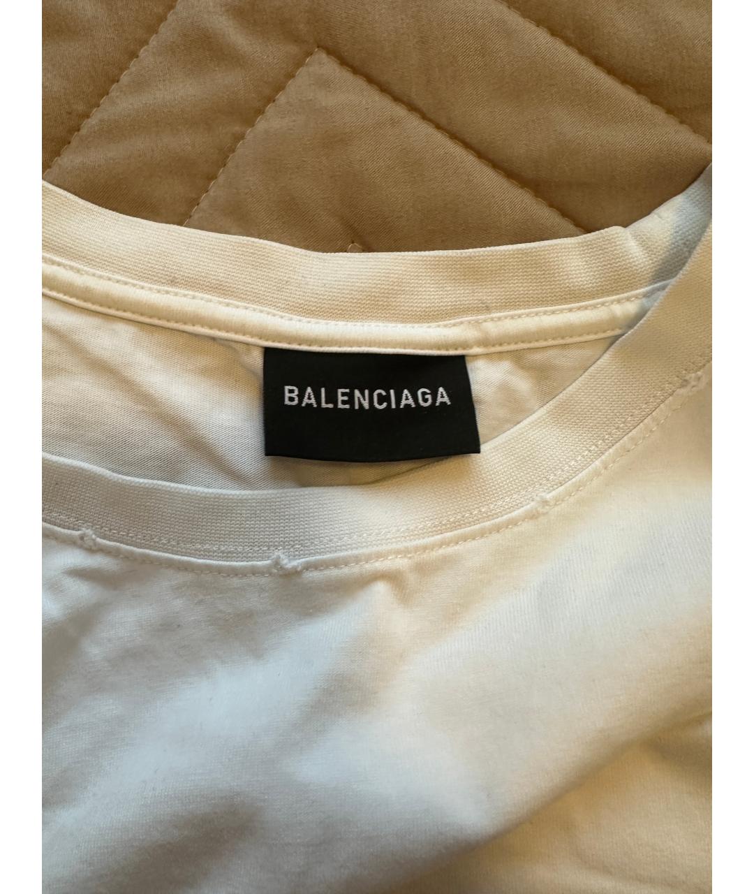 BALENCIAGA Белая хлопковая футболка, фото 3