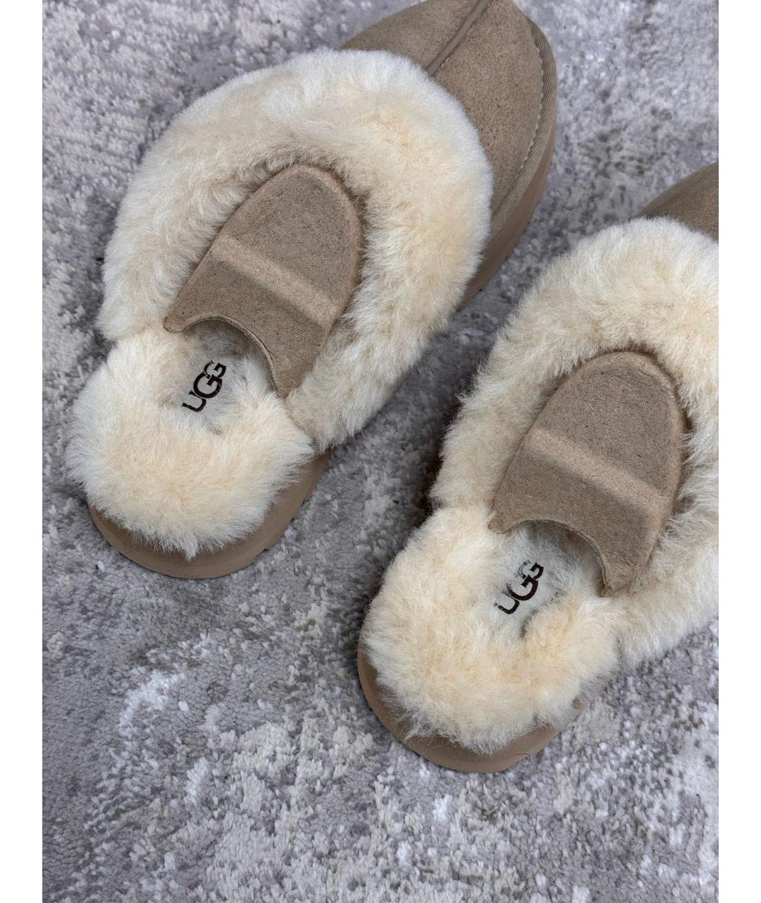 UGG AUSTRALIA Бежевые замшевые мюли, фото 6