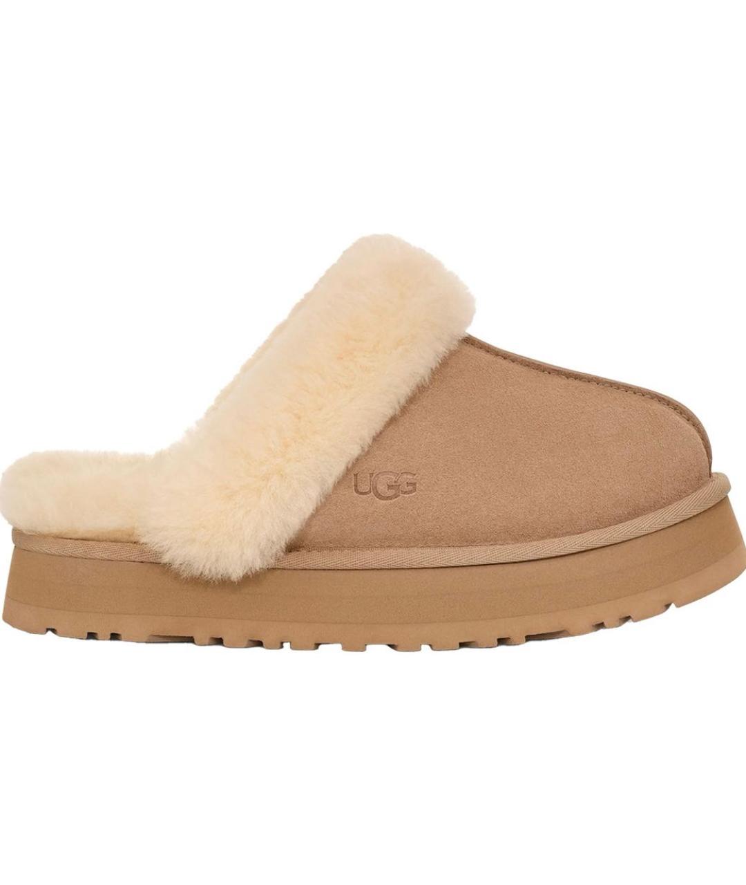 UGG AUSTRALIA Бежевые замшевые мюли, фото 8