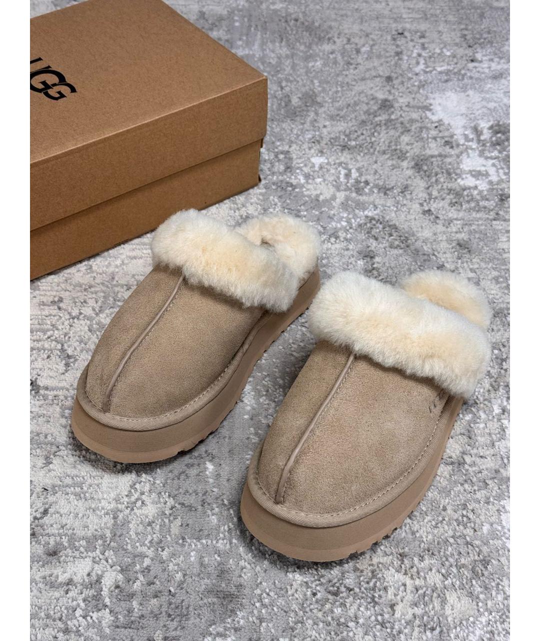 UGG AUSTRALIA Бежевые замшевые мюли, фото 3