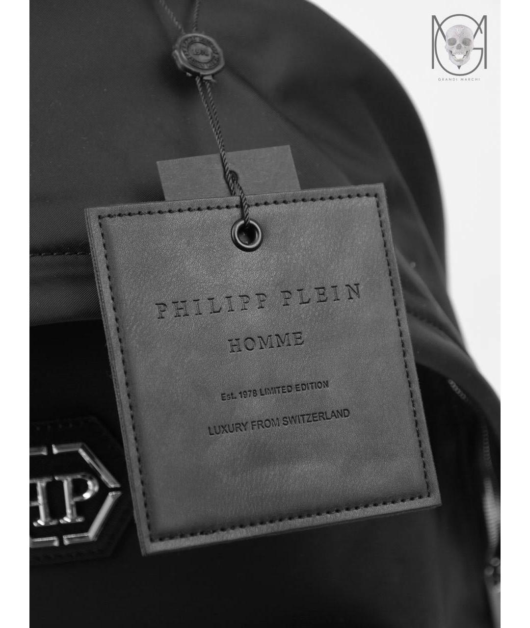 PHILIPP PLEIN Черный тканевый рюкзак, фото 8