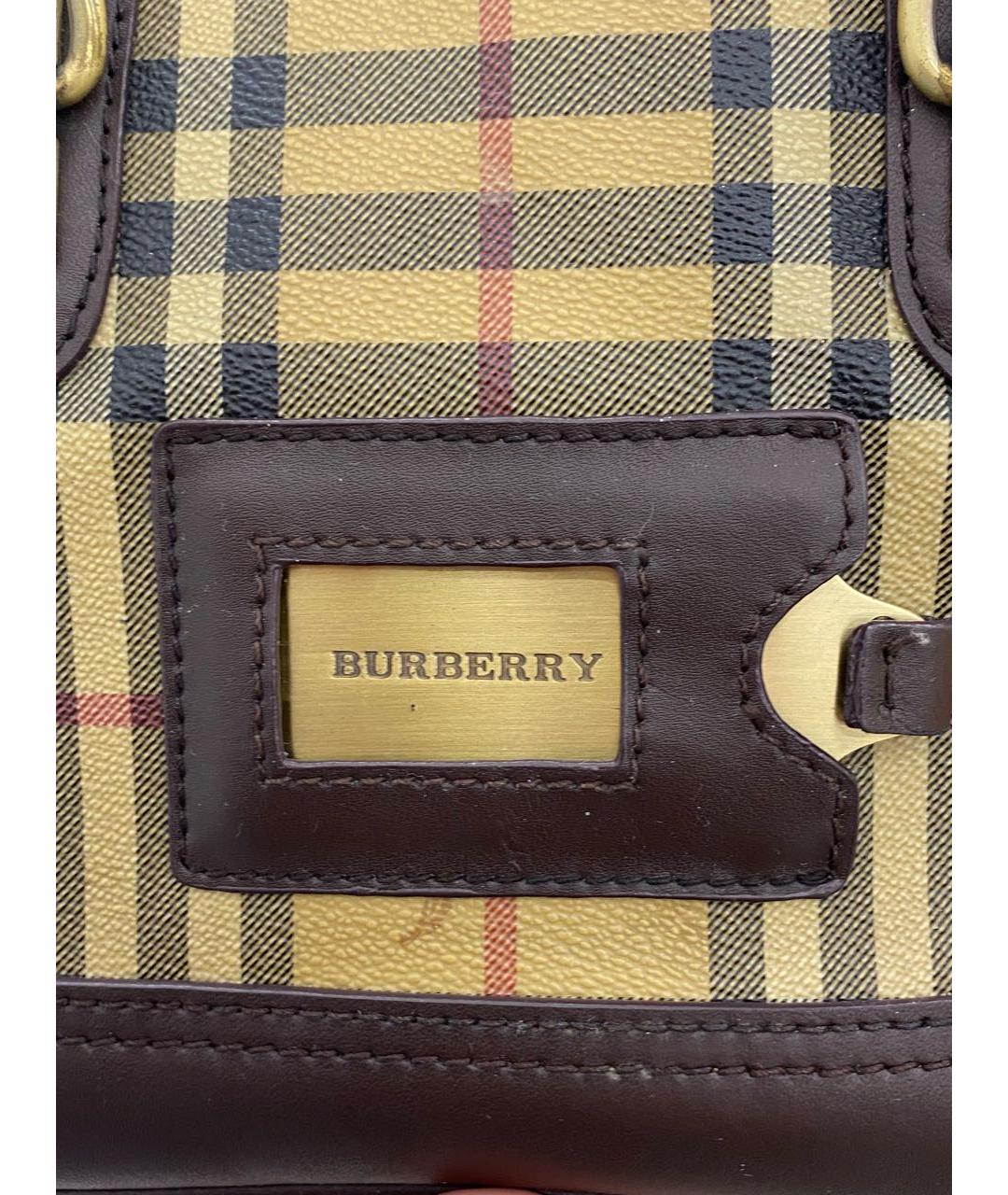 BURBERRY Коричневая сумка с короткими ручками из искусственной кожи, фото 7