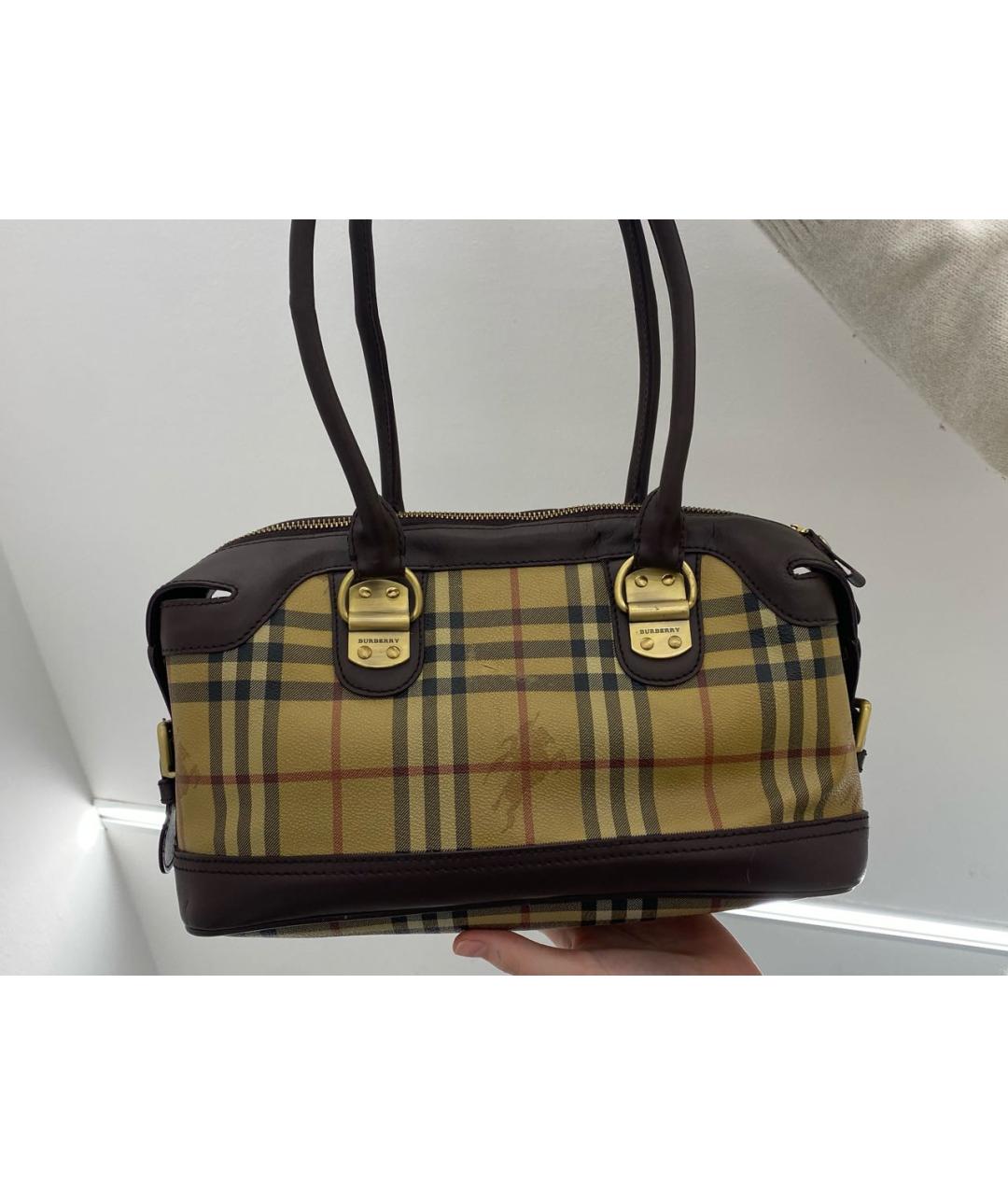 BURBERRY Коричневая сумка с короткими ручками из искусственной кожи, фото 3