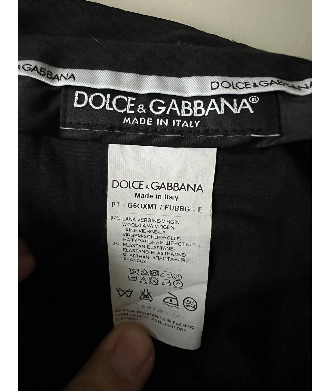 DOLCE&GABBANA Черные шерстяные классические брюки, фото 4