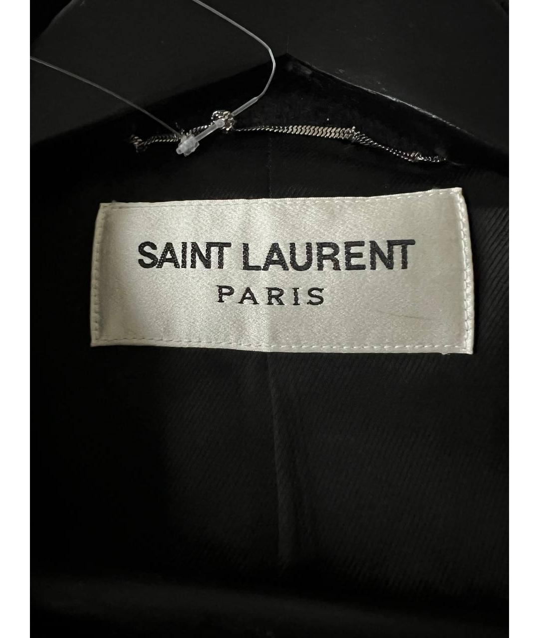 SAINT LAURENT Черное пальто, фото 3