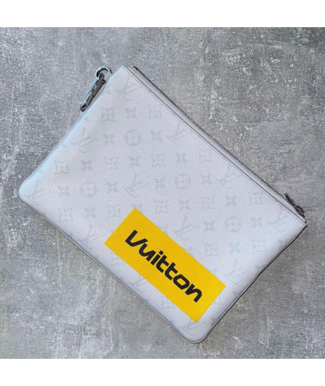 LOUIS VUITTON Серая кожаная папка для документов, фото 2