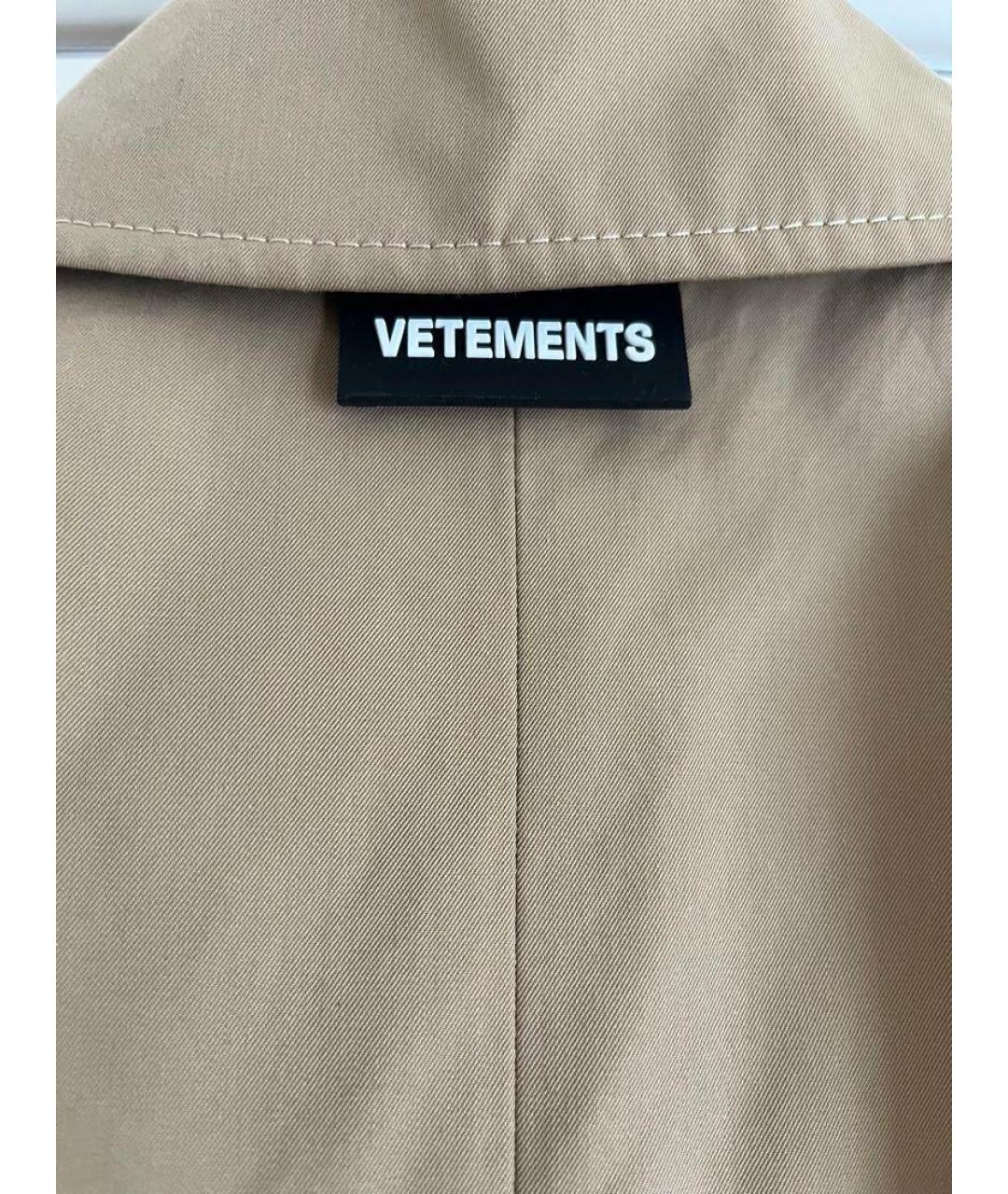 VETEMENTS Бежевое хлопковое пальто, фото 3