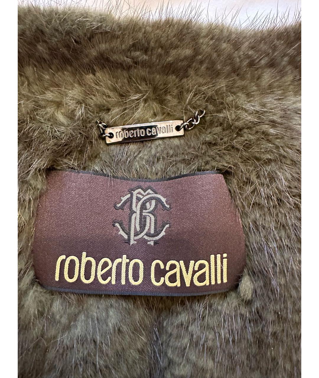 ROBERTO CAVALLI Хаки шуба, фото 3