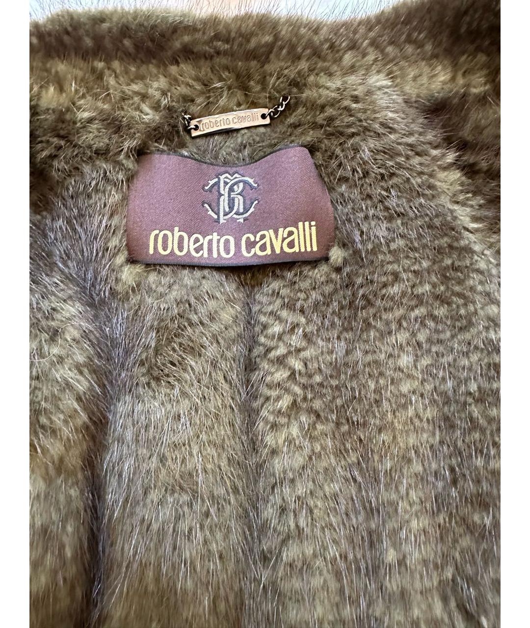 ROBERTO CAVALLI Хаки шуба, фото 5