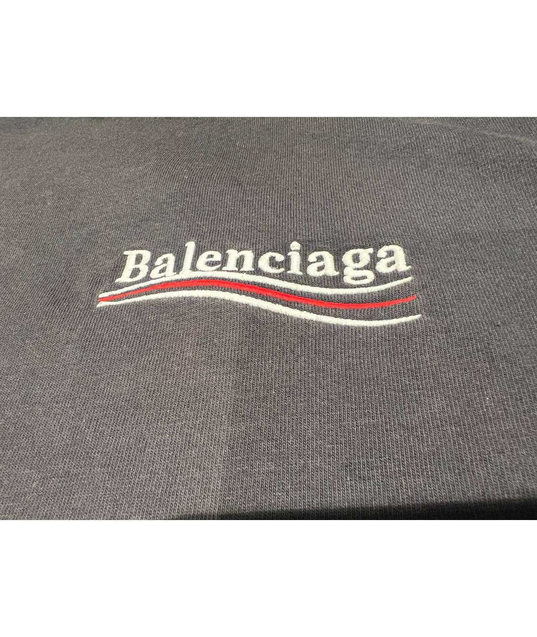 BALENCIAGA Серая хлопковая футболка, фото 7