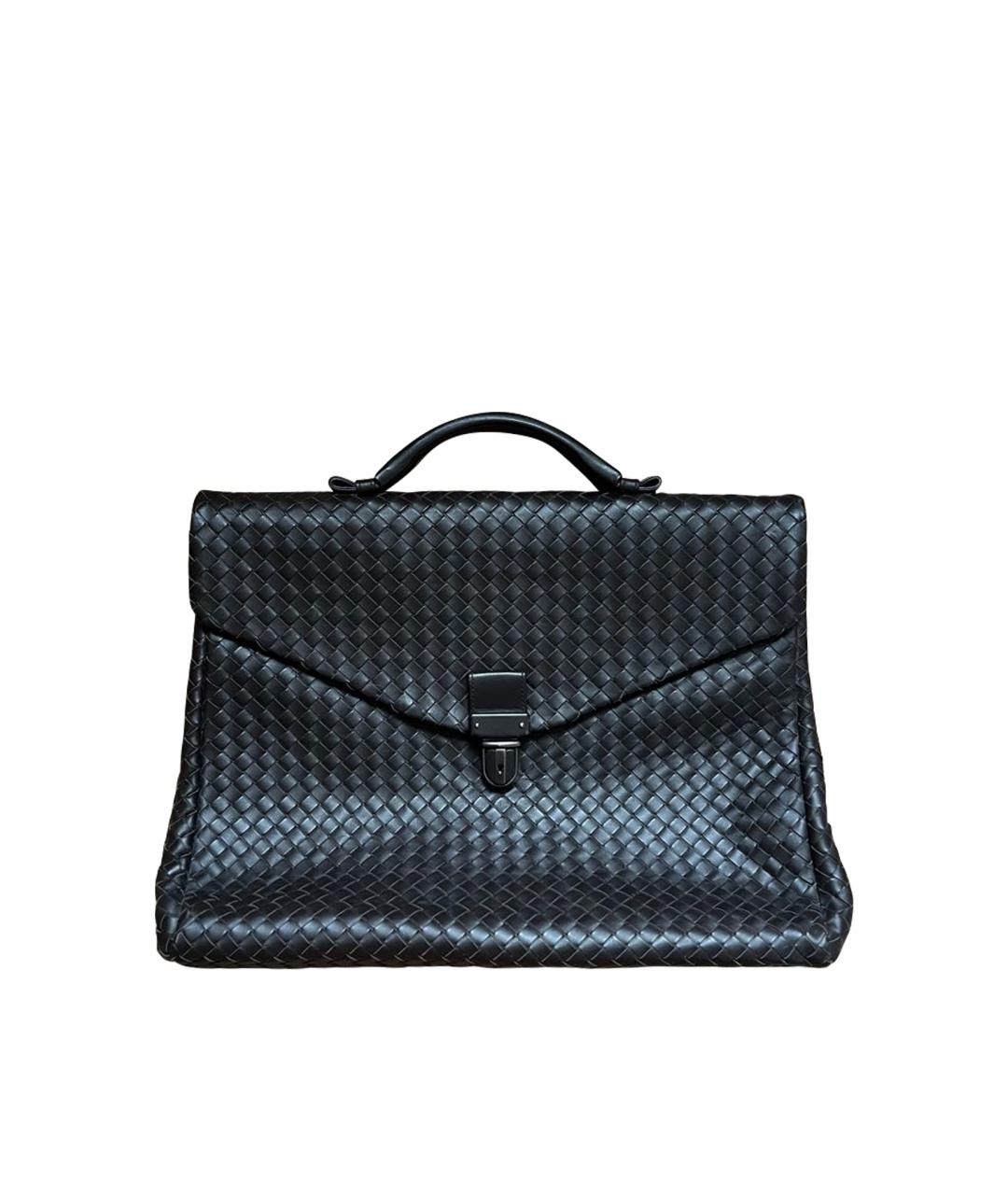 BOTTEGA VENETA Коричневый кожаный портфель, фото 1