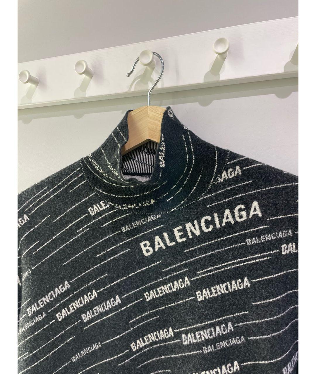 BALENCIAGA Черный шерстяной джемпер / свитер, фото 2