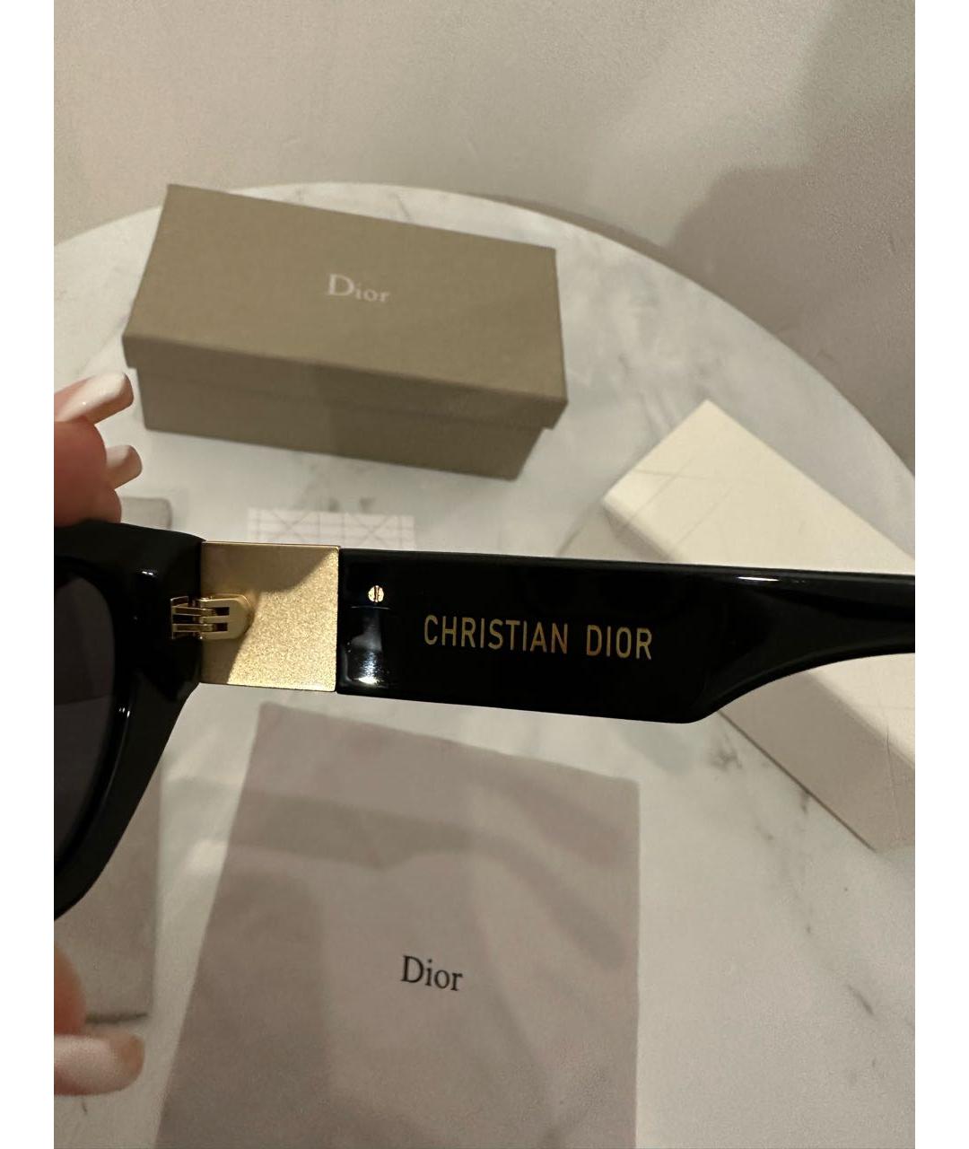 CHRISTIAN DIOR Черные пластиковые солнцезащитные очки, фото 3