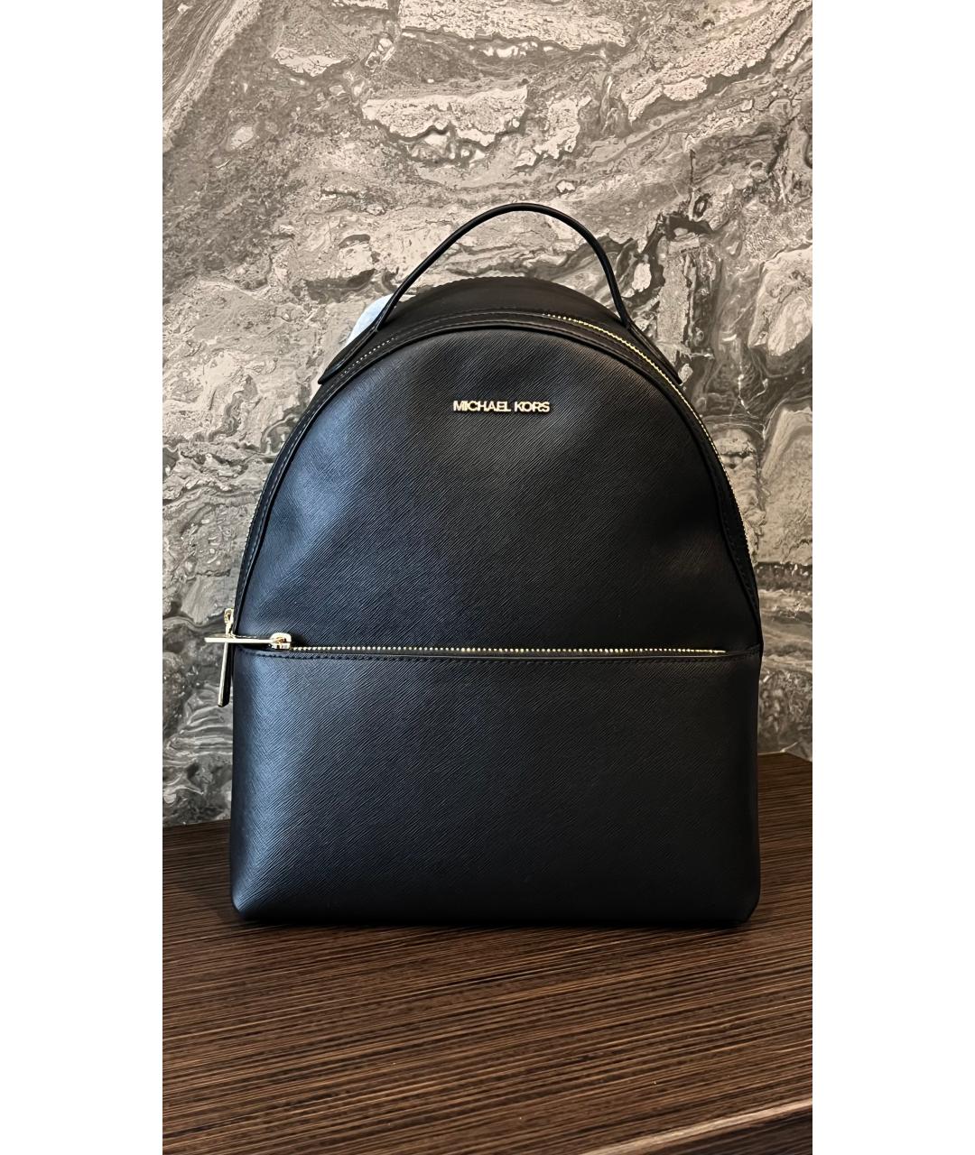 MICHAEL KORS Черный рюкзак из искусственной кожи, фото 5