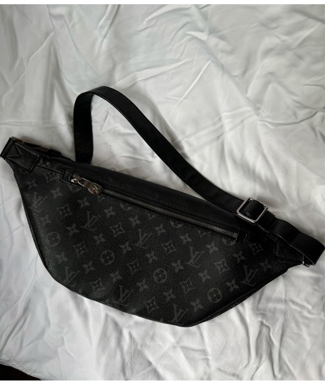 LOUIS VUITTON Черная кожаная поясная сумка, фото 2