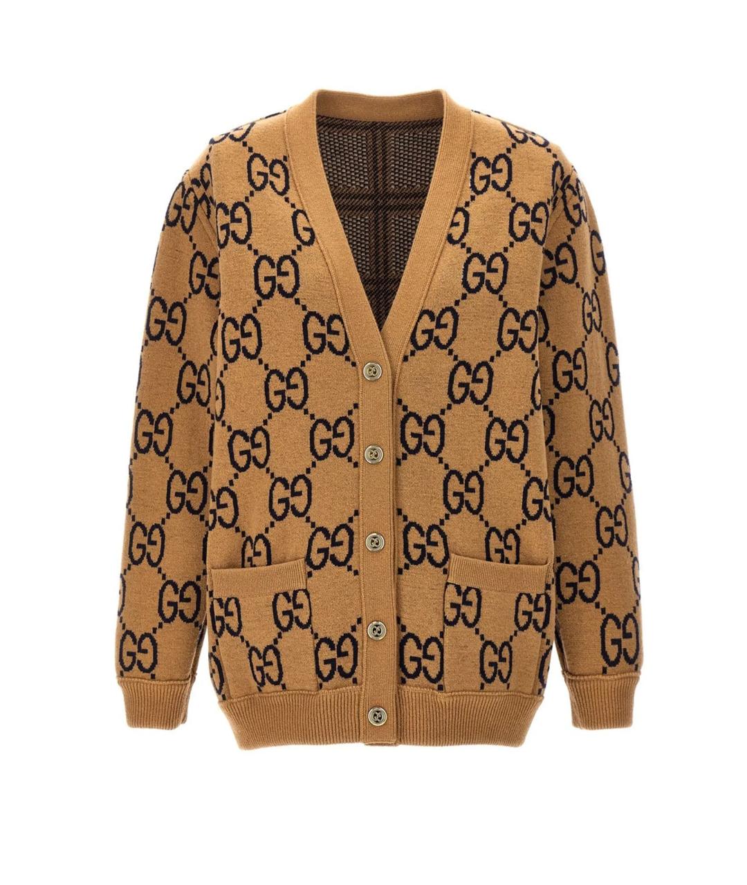 GUCCI Коричневый шерстяной кардиган, фото 4