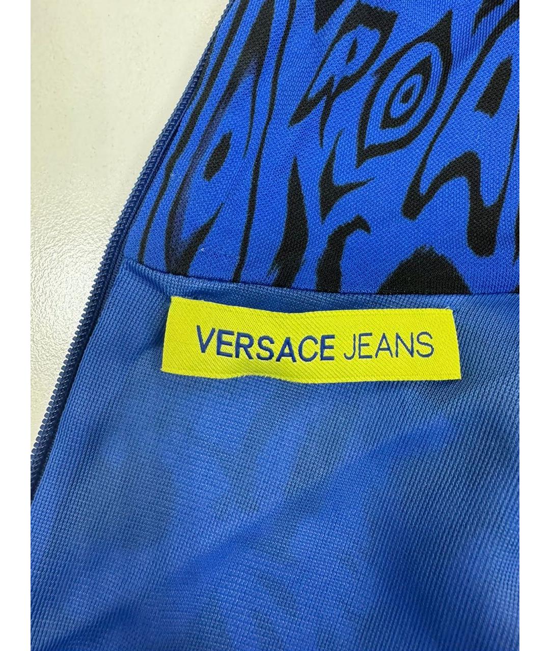 VERSACE JEANS COUTURE Синее вискозное коктейльное платье, фото 2