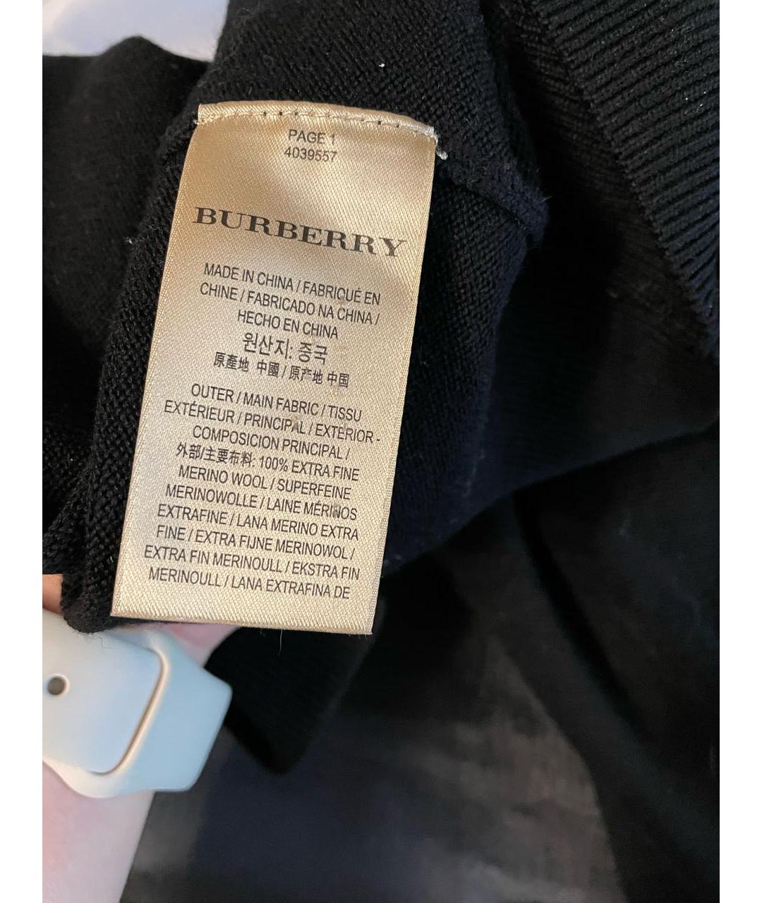 BURBERRY Черное шерстяное повседневное платье, фото 4