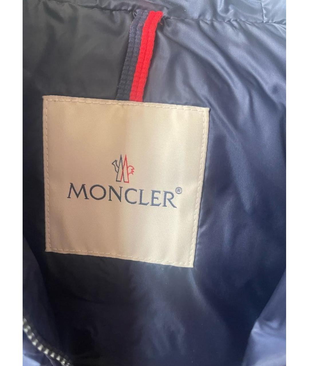 MONCLER Темно-синий меховой жакет / жилет, фото 7