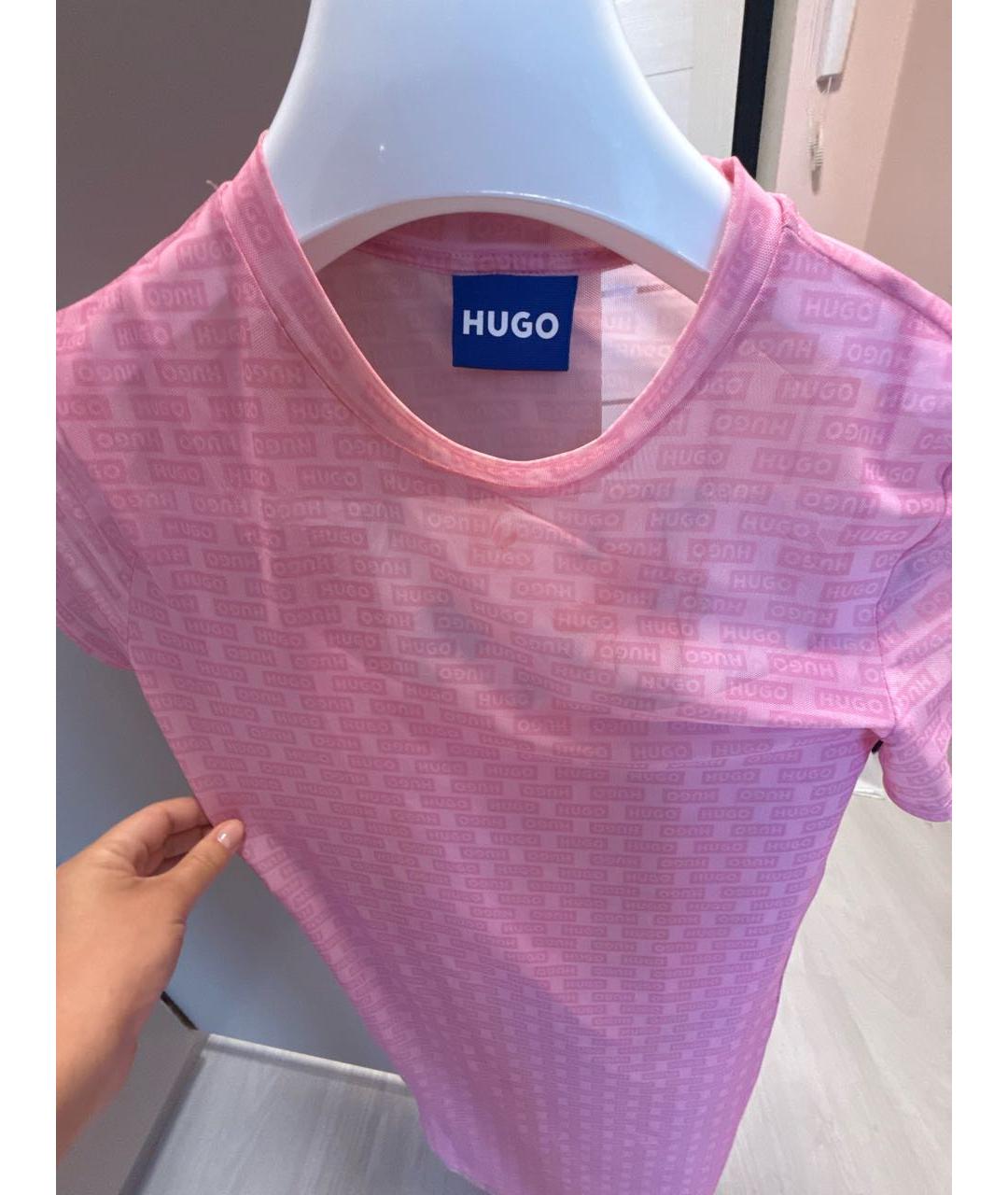 HUGO BOSS Розовое полиэстеровое повседневное платье, фото 3