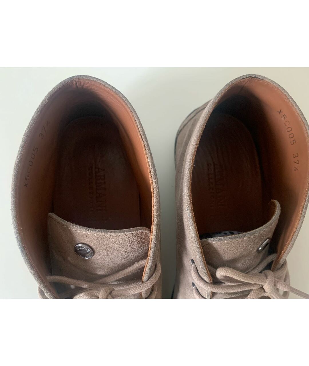 ARMANI COLLEZIONI Бежевые замшевые ботинки, фото 3