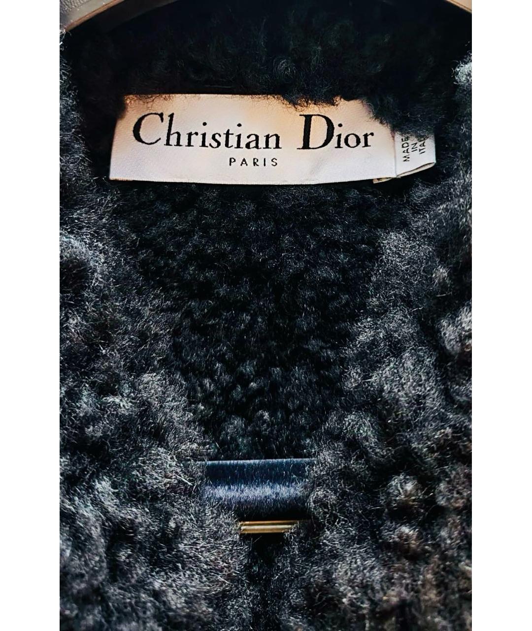 CHRISTIAN DIOR Черная кожаная дубленка, фото 3