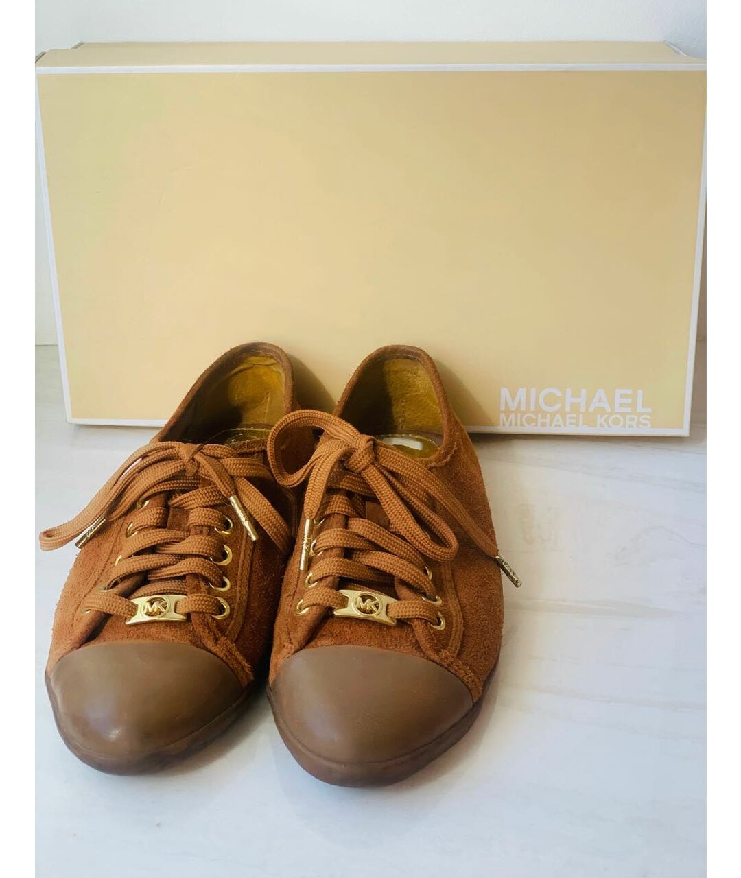 MICHAEL KORS COLLECTION Оранжевое замшевые кроссовки, фото 4
