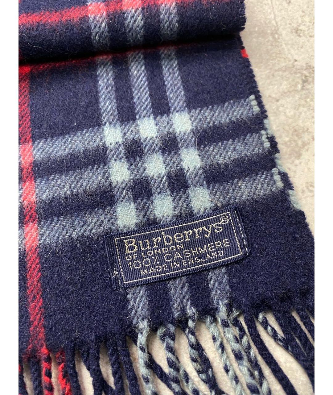 BURBERRY Темно-синий кашемировый шарф, фото 2