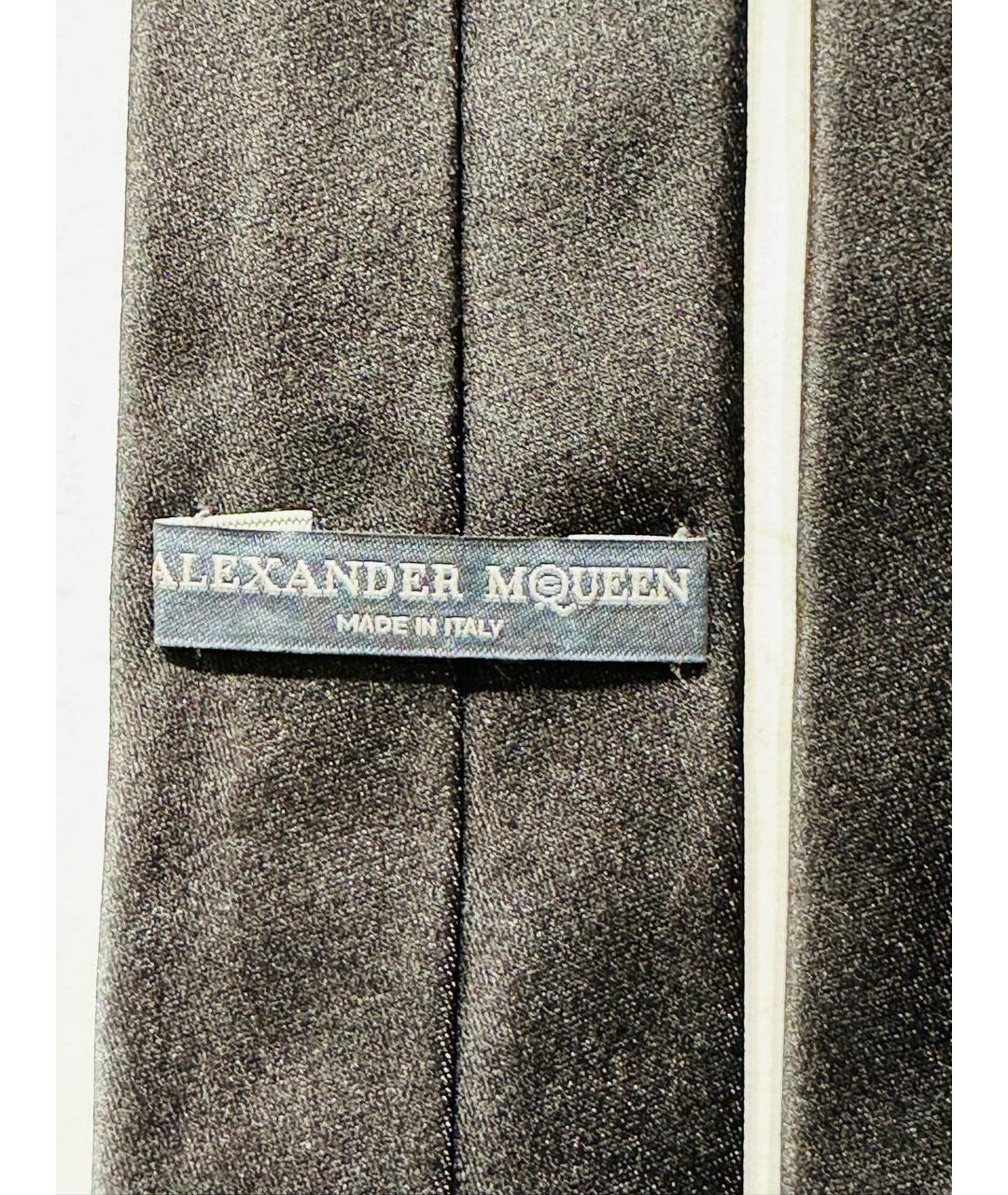 ALEXANDER MCQUEEN Черный шелковый галстук, фото 3