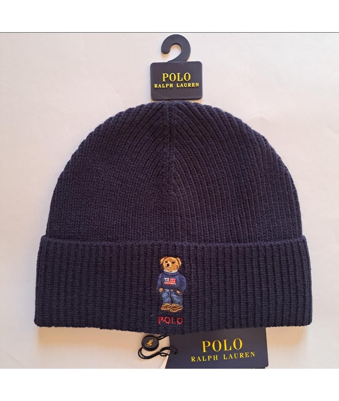 POLO RALPH LAUREN Темно-синяя шерстяная шапка, фото 5