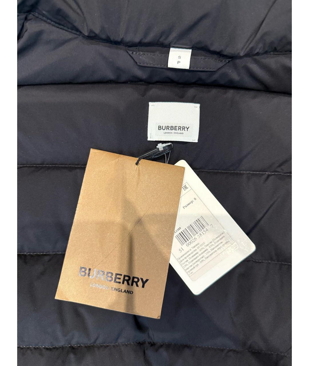 BURBERRY Черная полиамидовая куртка, фото 4