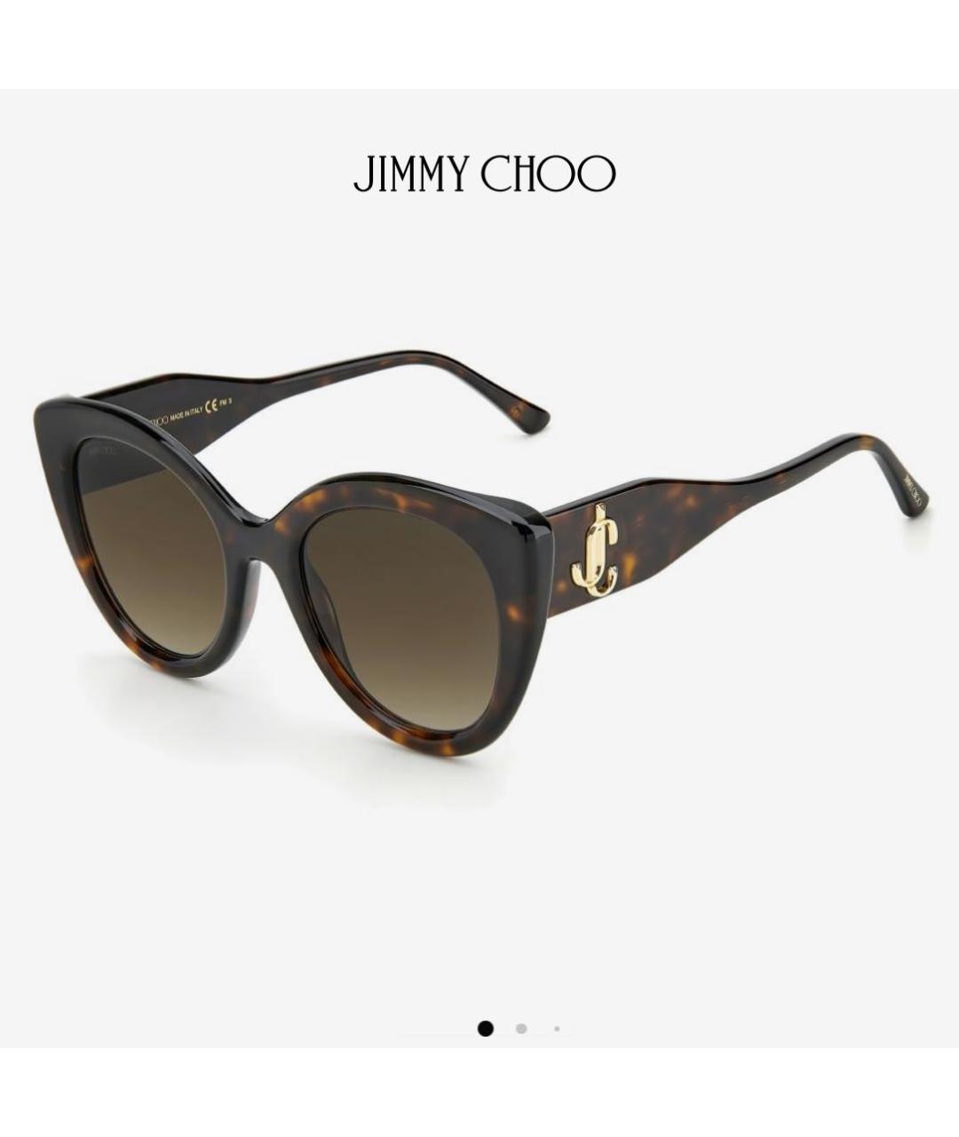 JIMMY CHOO Коричневые пластиковые солнцезащитные очки, фото 9