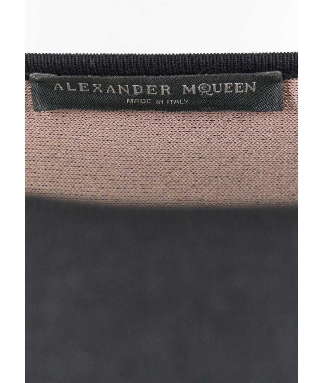 ALEXANDER MCQUEEN Черное шерстяное коктейльное платье, фото 3