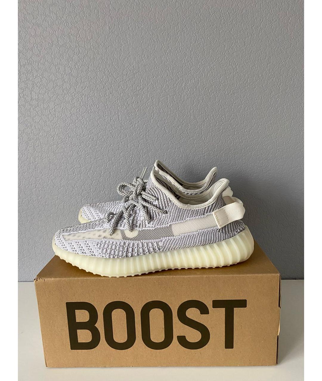 ADIDAS YEEZY Серые текстильные низкие кроссовки / кеды, фото 3
