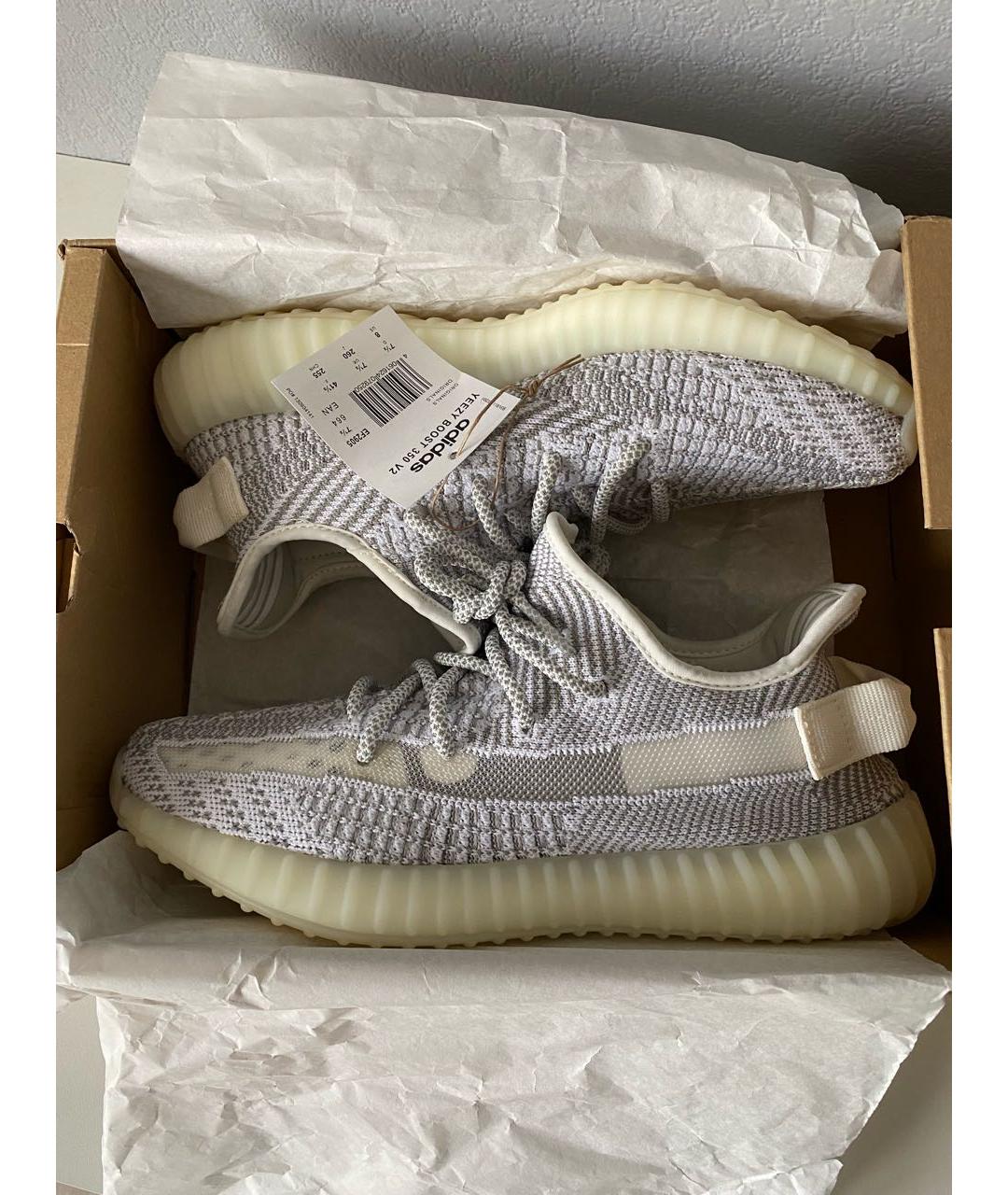 ADIDAS YEEZY Серые текстильные низкие кроссовки / кеды, фото 2