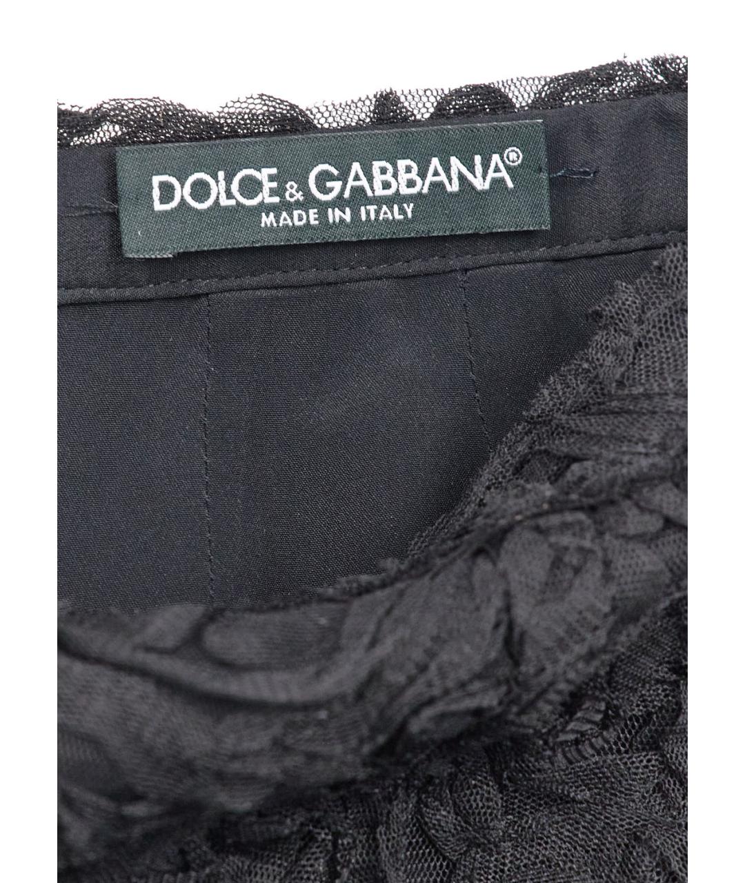 DOLCE&GABBANA Черная полиэстеровая юбка миди, фото 3