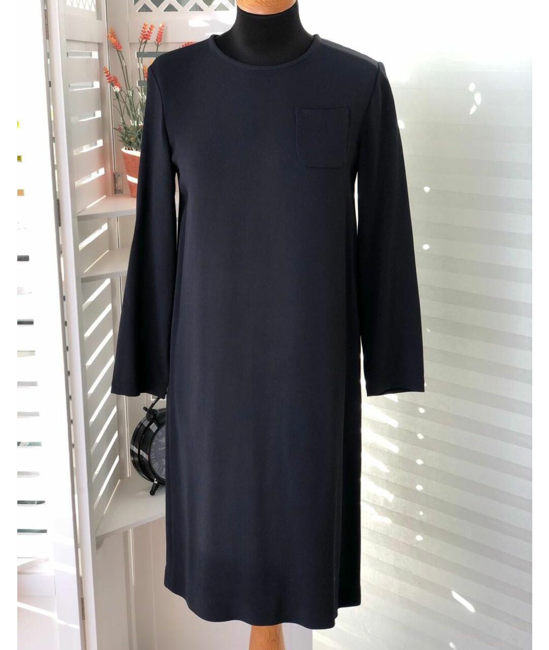 'S MAX MARA Синее вискозное повседневное платье, фото 9