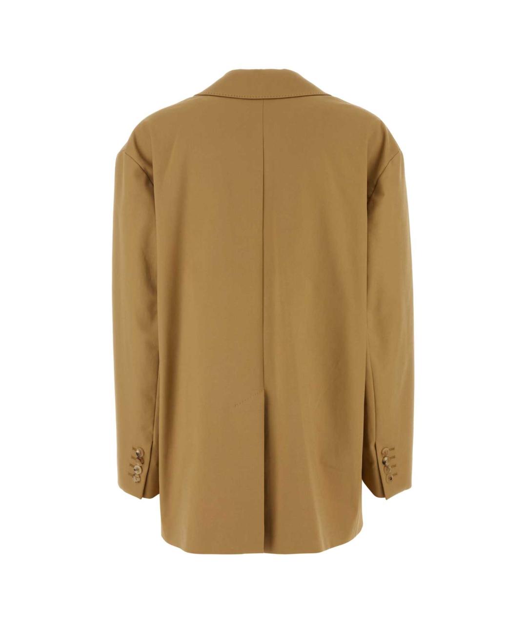 MAX MARA Бежевый хлопко-эластановый жакет/пиджак, фото 2