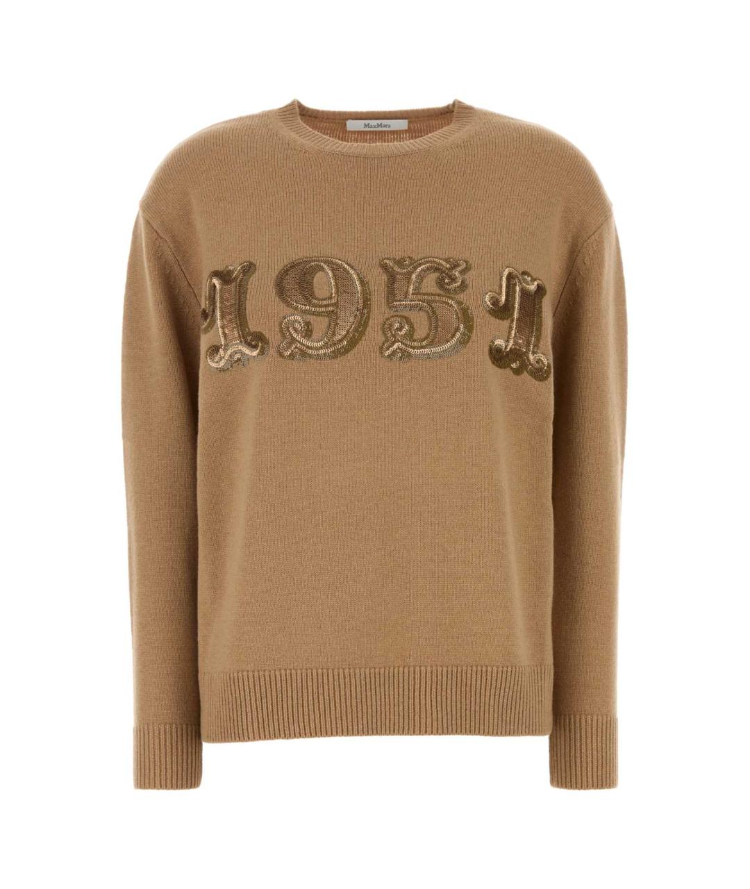 MAX MARA Бежевый шерстяной джемпер / свитер, фото 1